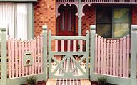 Edwardian style wooden picket fence